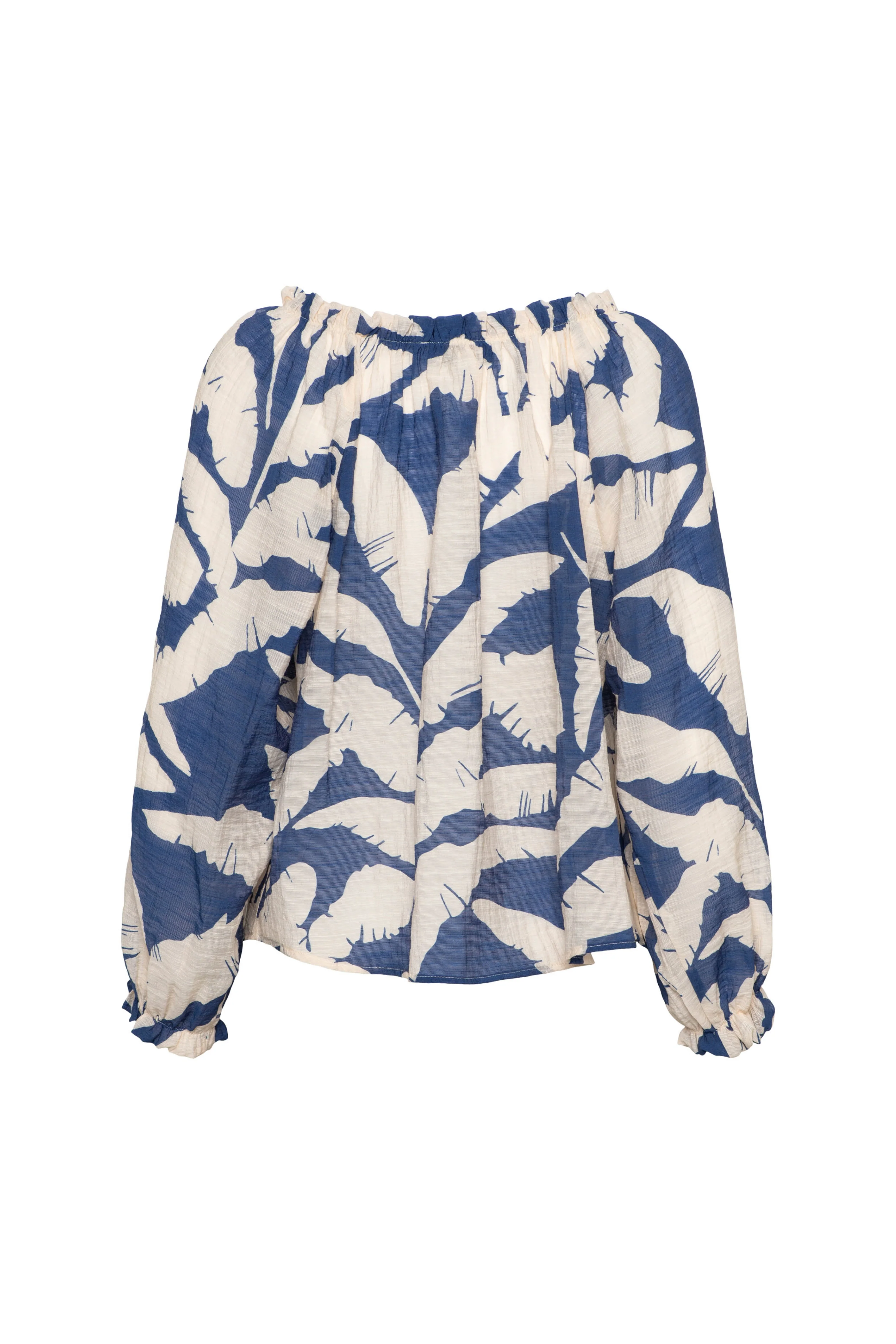 Blouse Acha Banana Leaf Cobalt Multi BL378 - Image 4