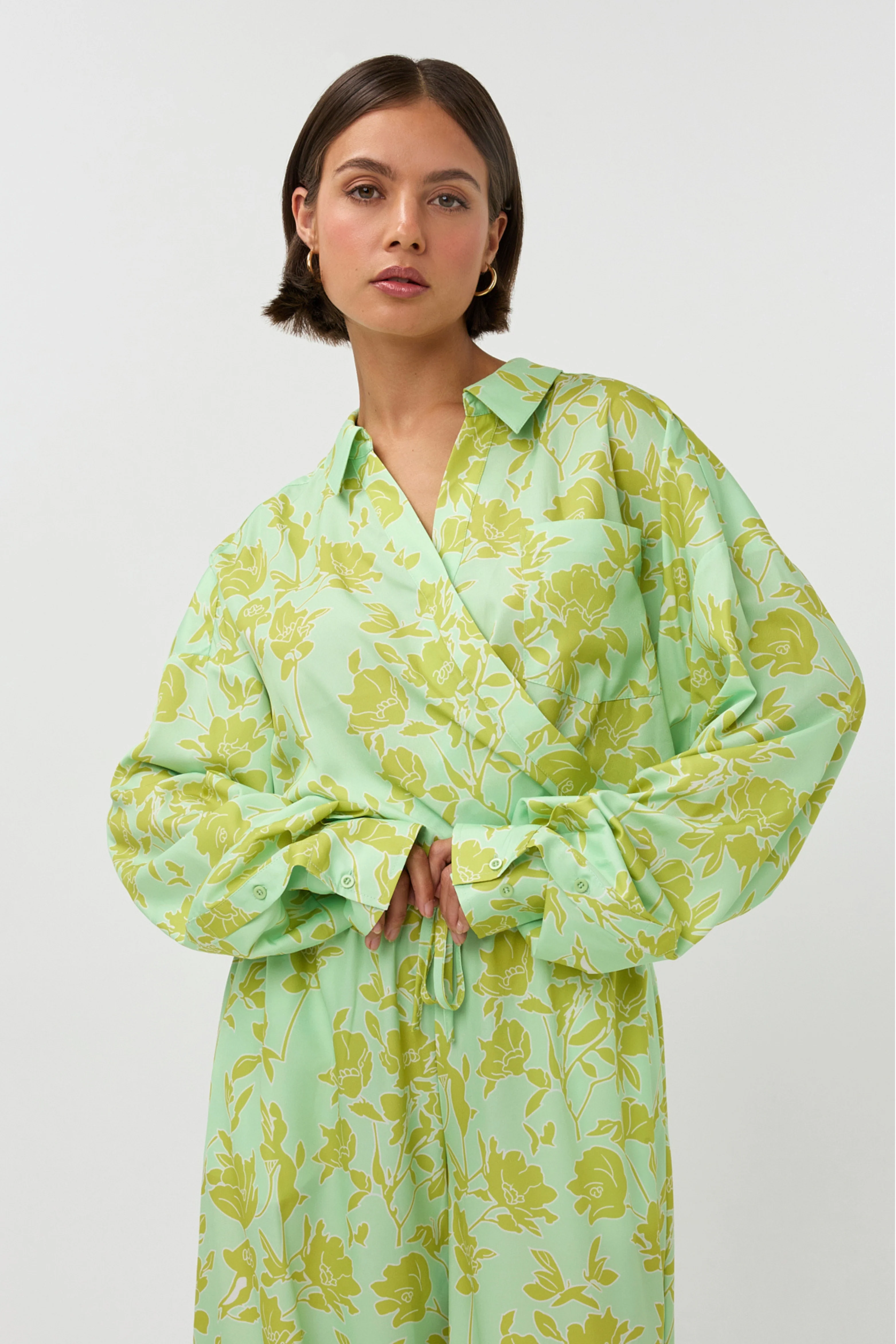 Blouse Lilou Multi Print Green