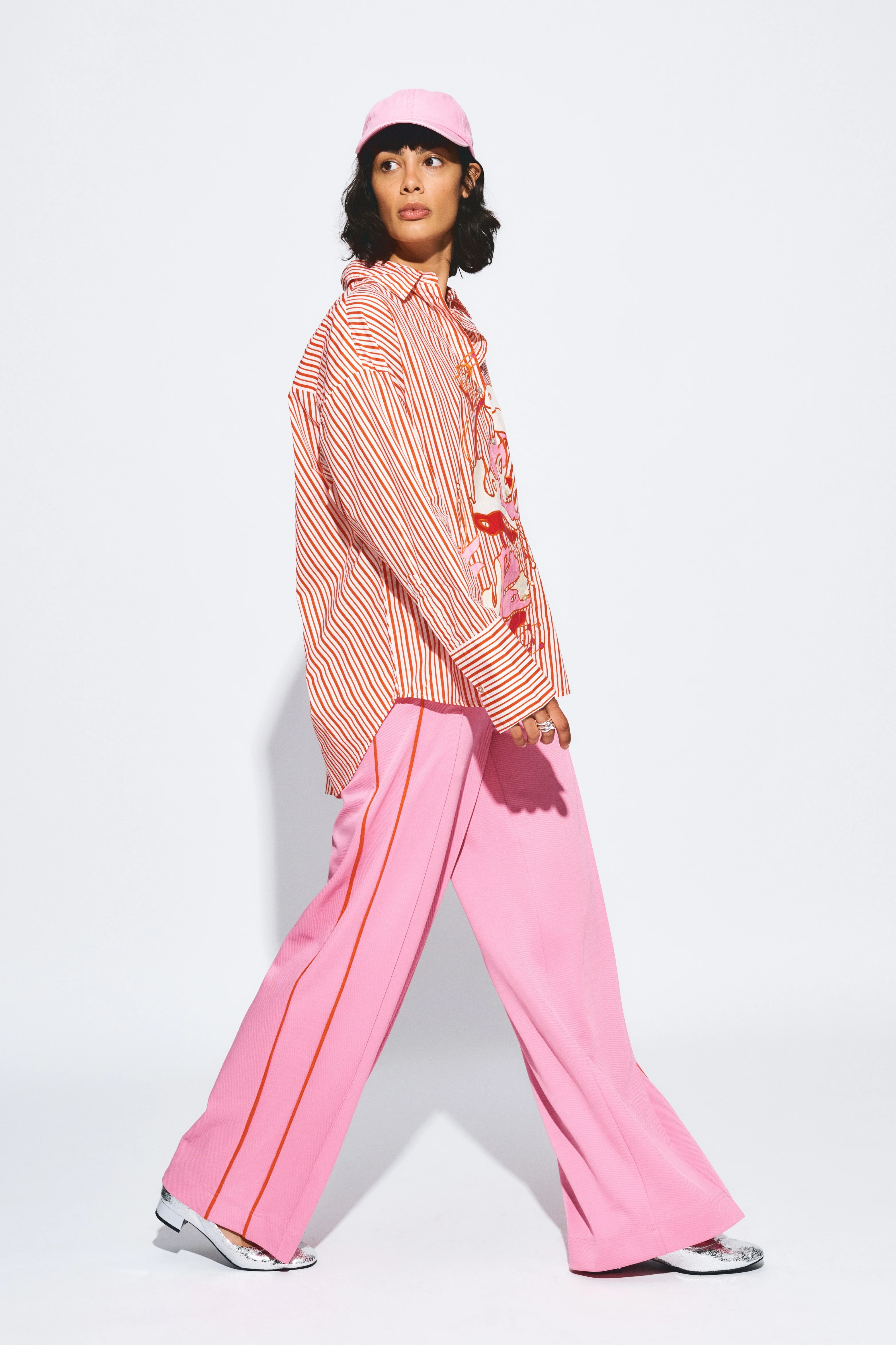 Blouse Poplin Striped Orange SP9503 - Image 8