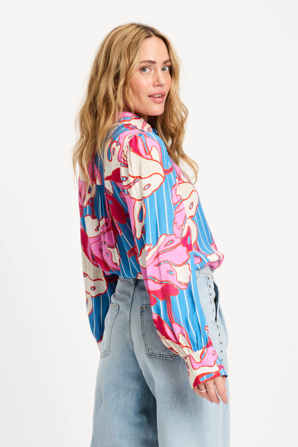 Blouse Urban Flora Stripe Multi Colour SP9500 - Image 5
