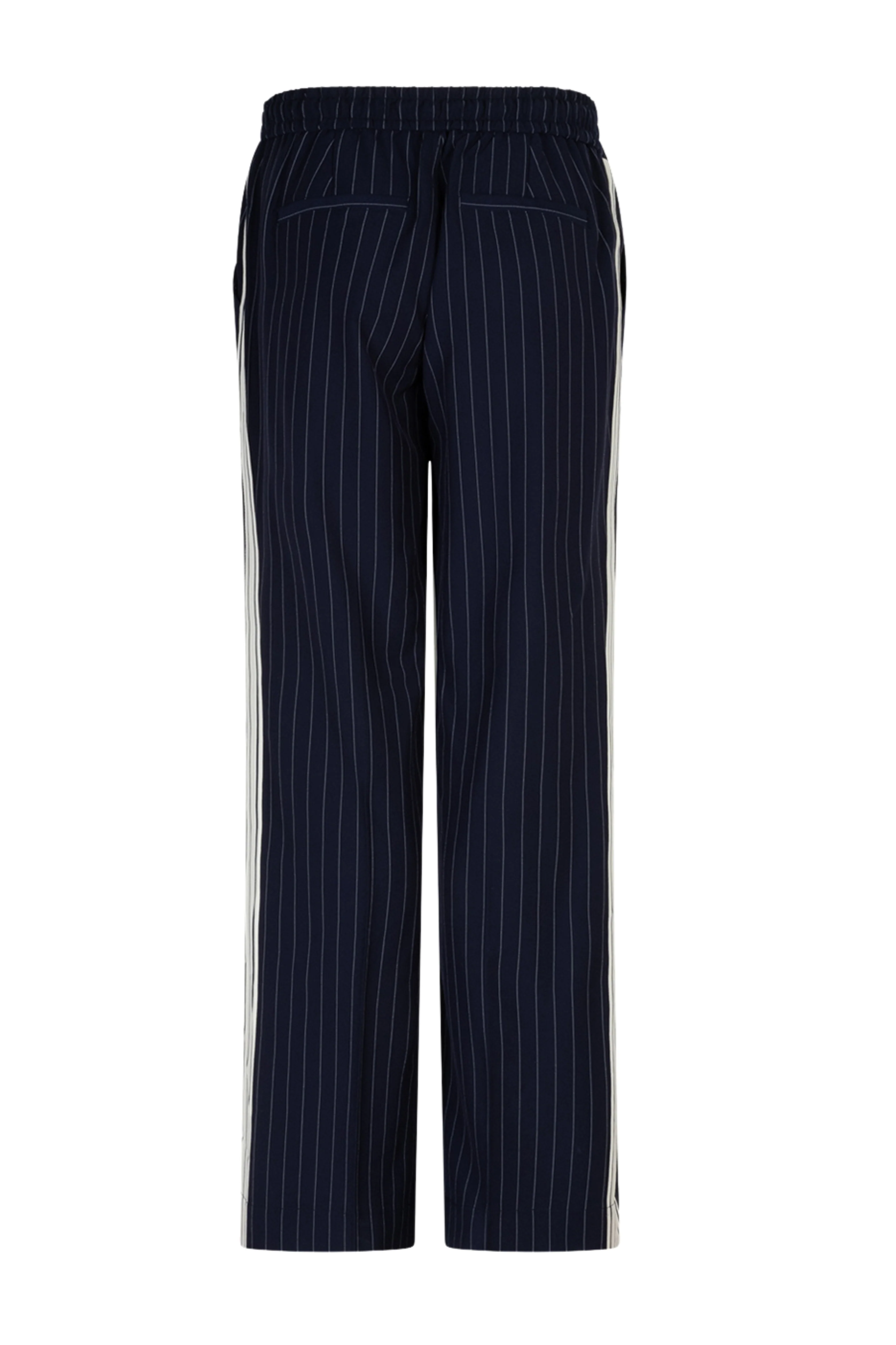 Broek Claudette Palazzo Sidetape Pinstripe Dark Blue SRB4843 - Image 5