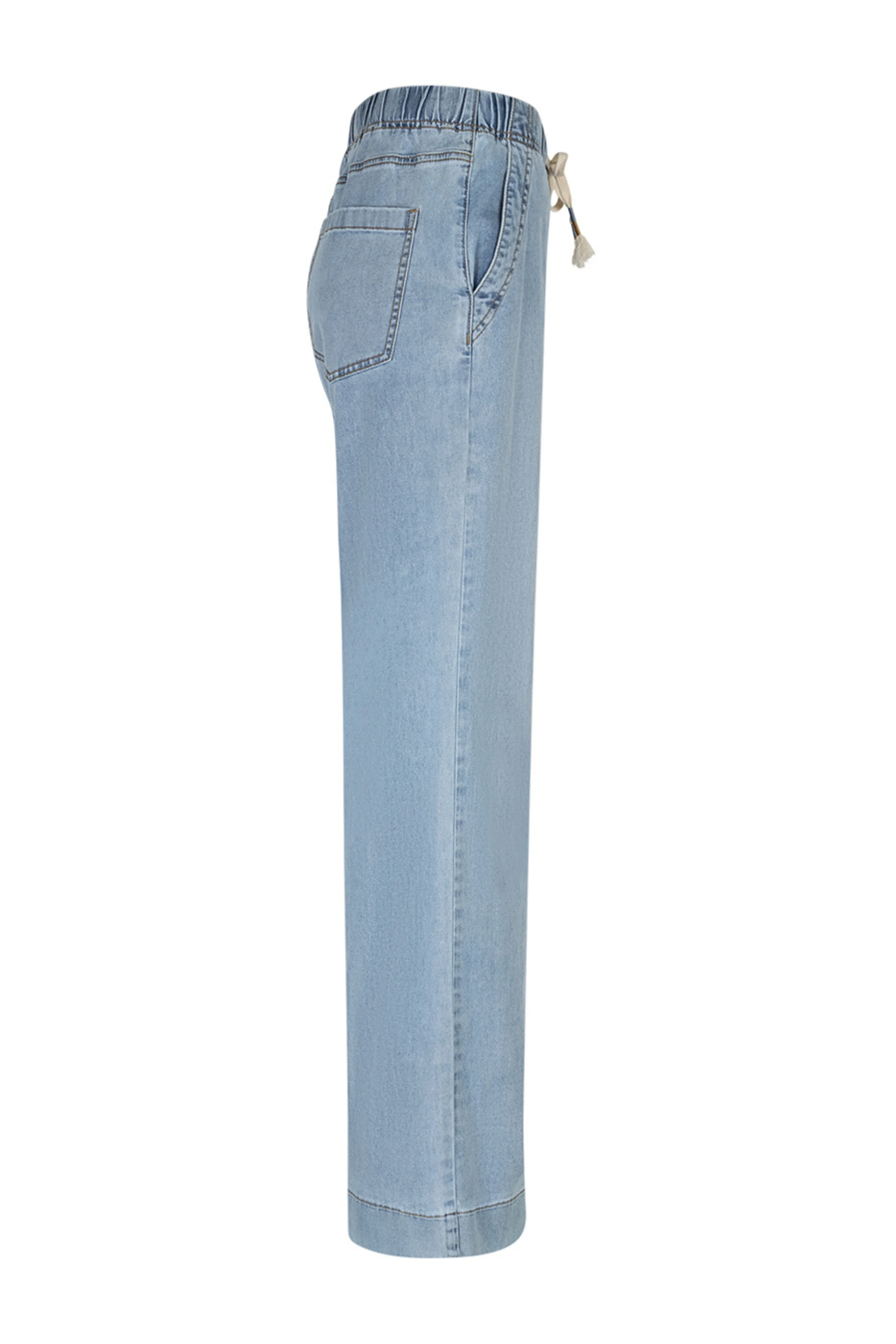 Broek Colette Elastic Waistband Denim Light Stone SRB4758 L31 - Image 4