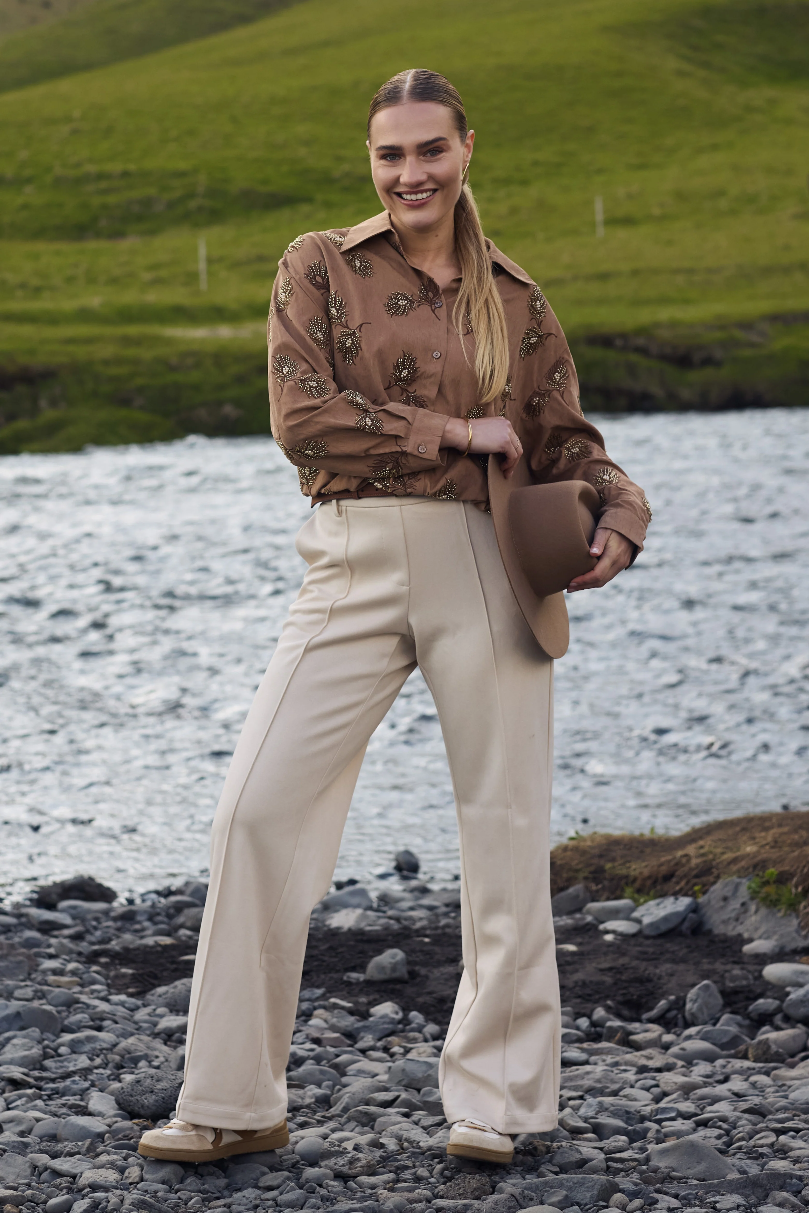 Broek Jill Scuba Offwhite NKS09008 - Image 2