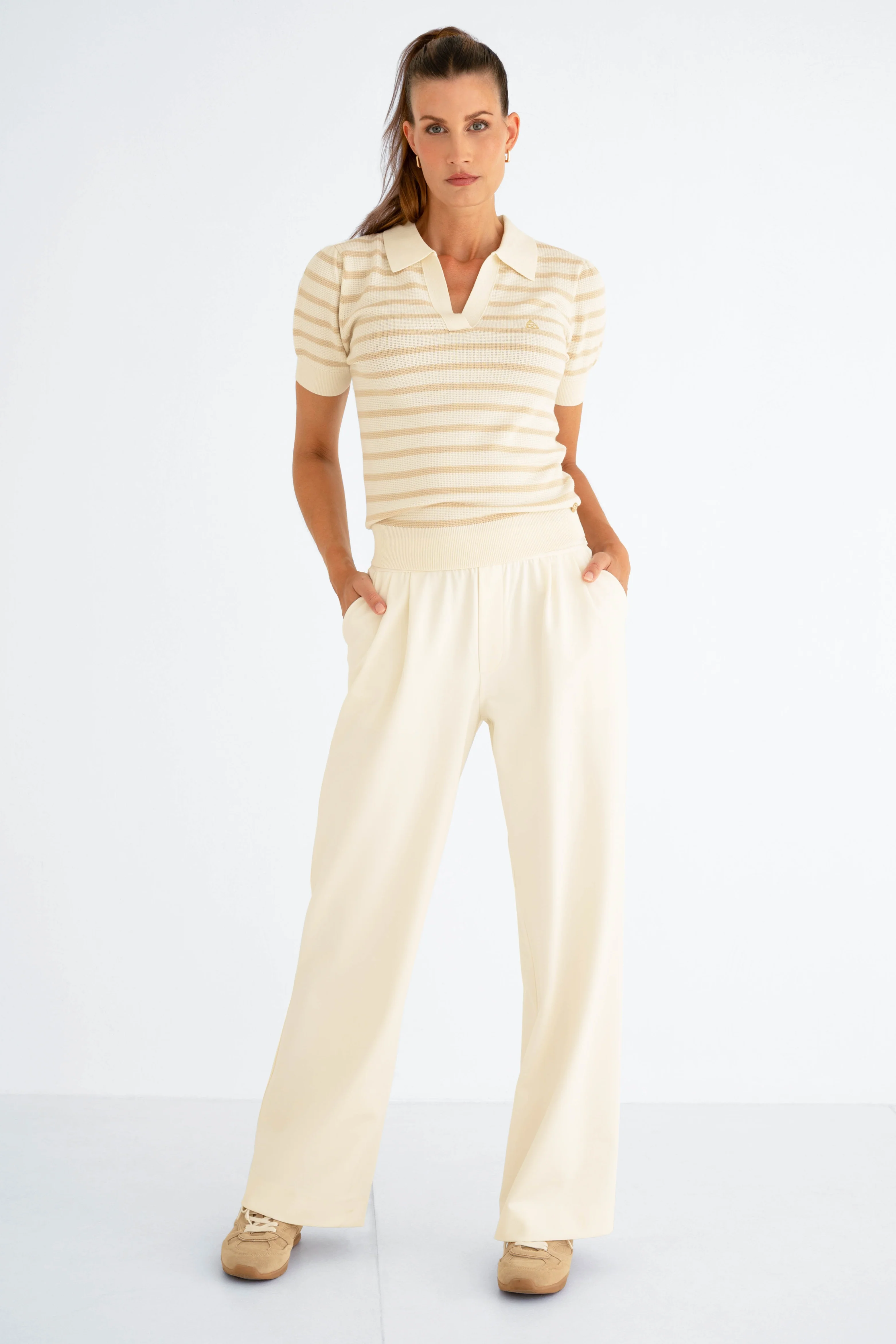 Broek Savelly Offwhite Light Sand