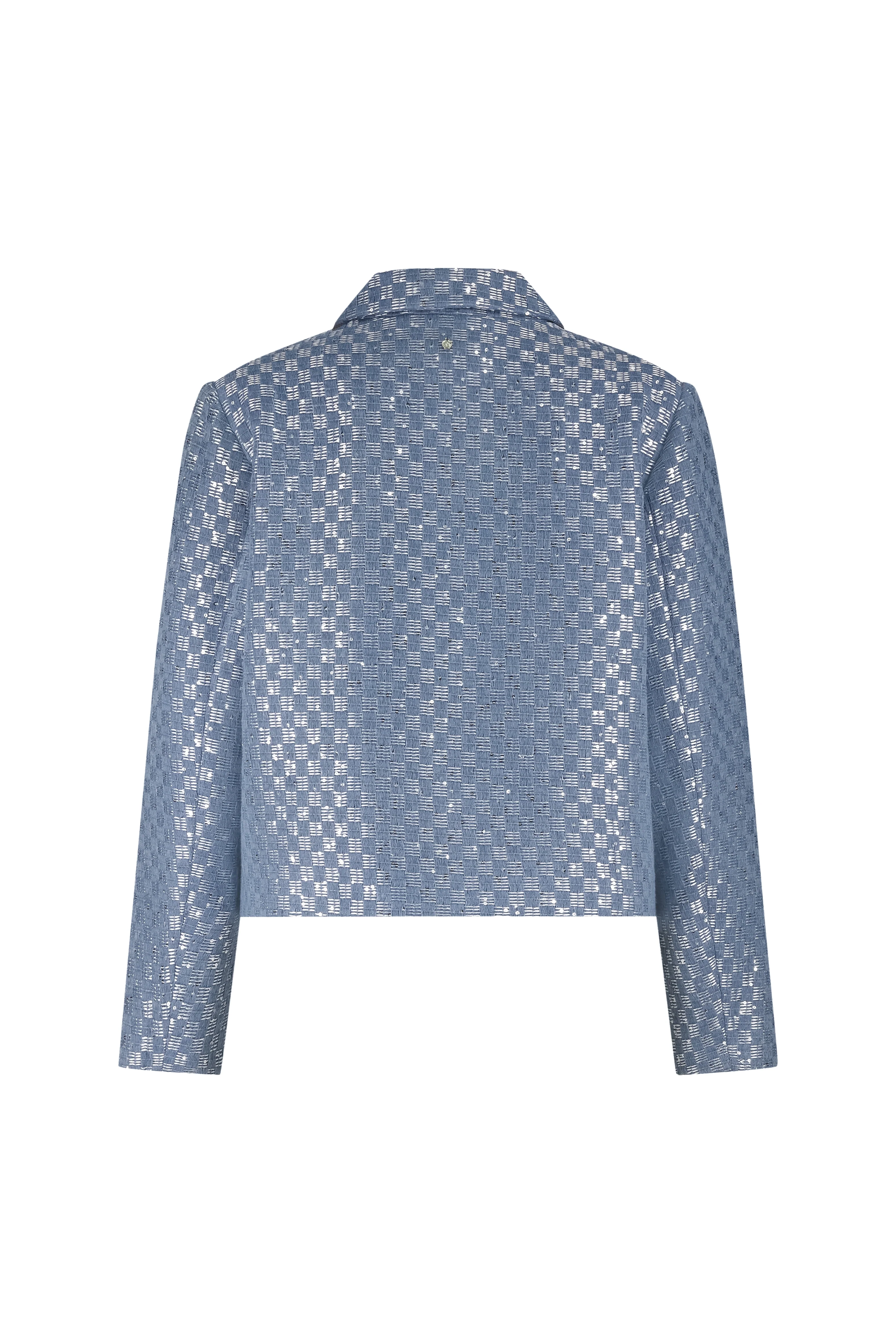 Jacket Checkered Tweed Mid Blue Q01-19-801 1 - Image 4