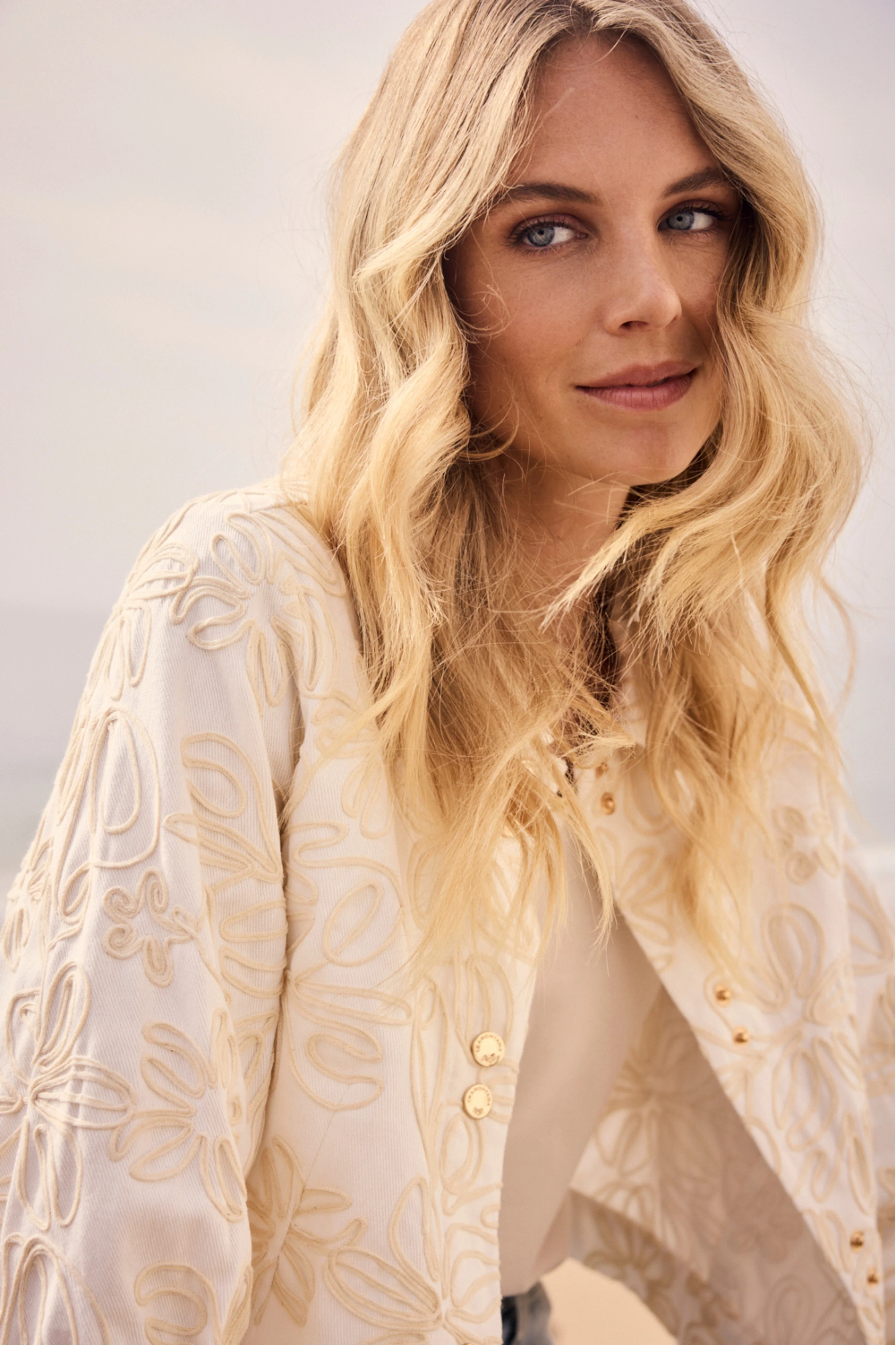 Jacket Embroidered Denim Offwhite C38-19-801 2 - Image 8