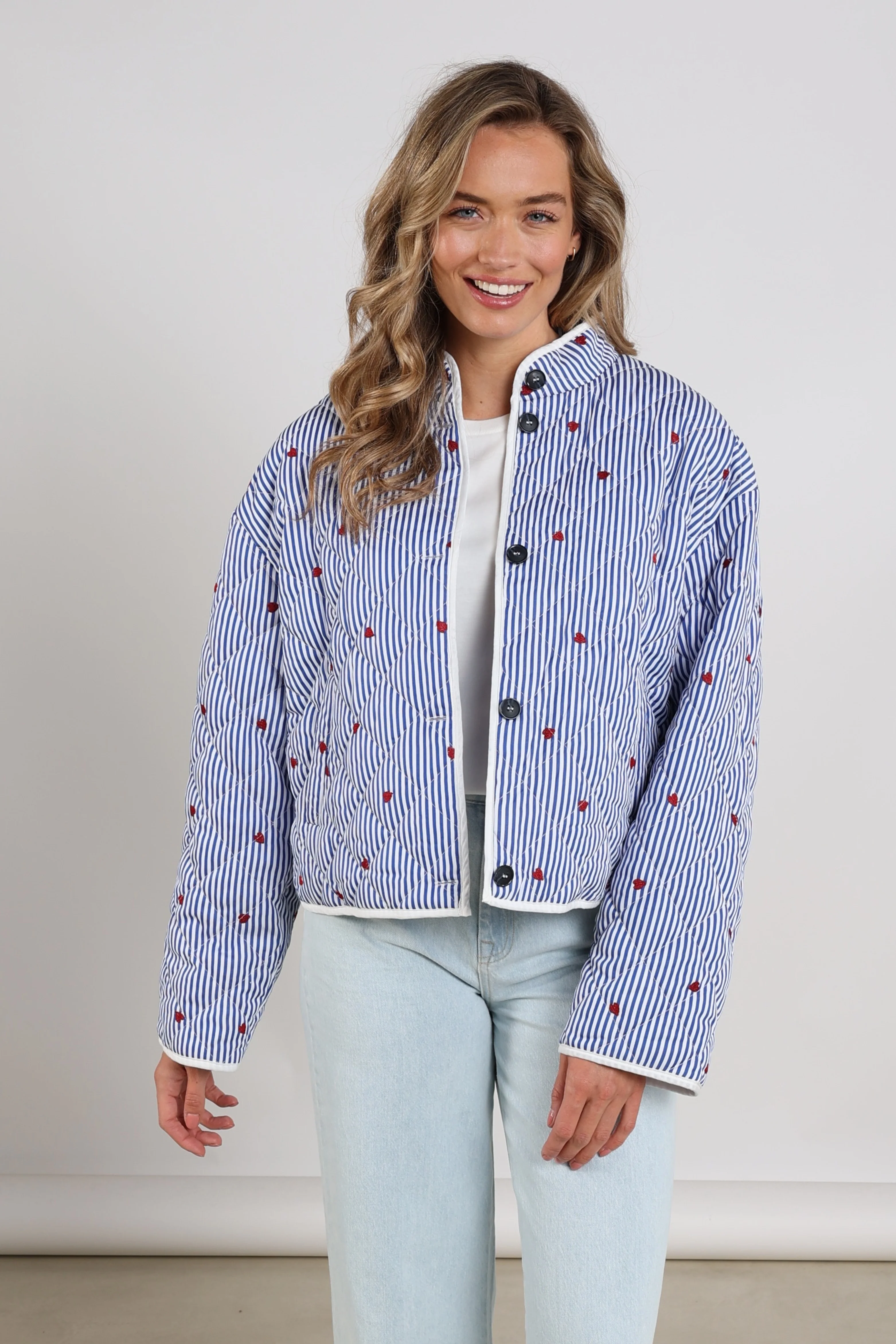 Jacket June Offwhite Navy NKS13053 - Image 2