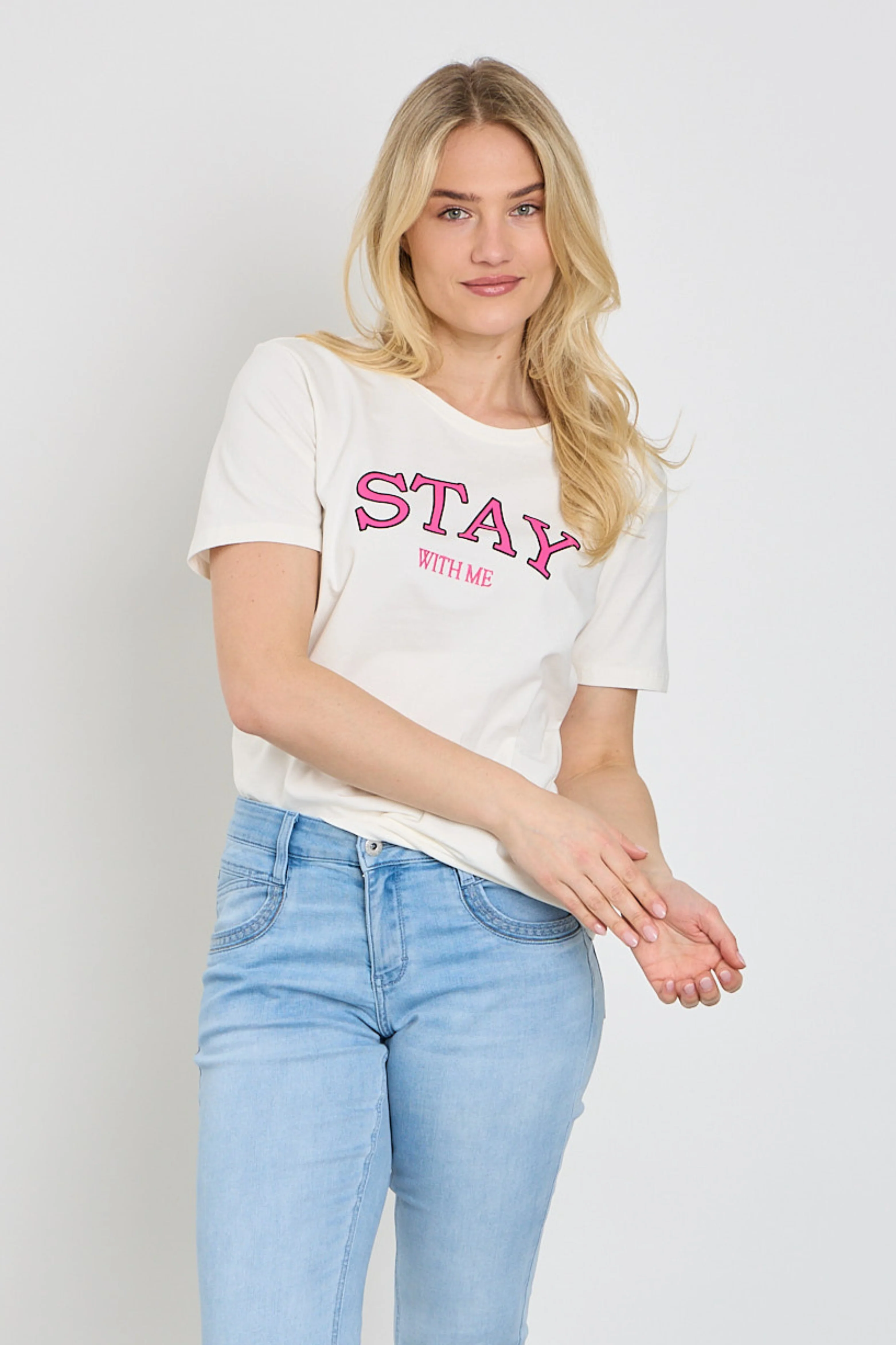 T-shirt Fqfenjal Star Offwhite Fuchsia Purple 207452