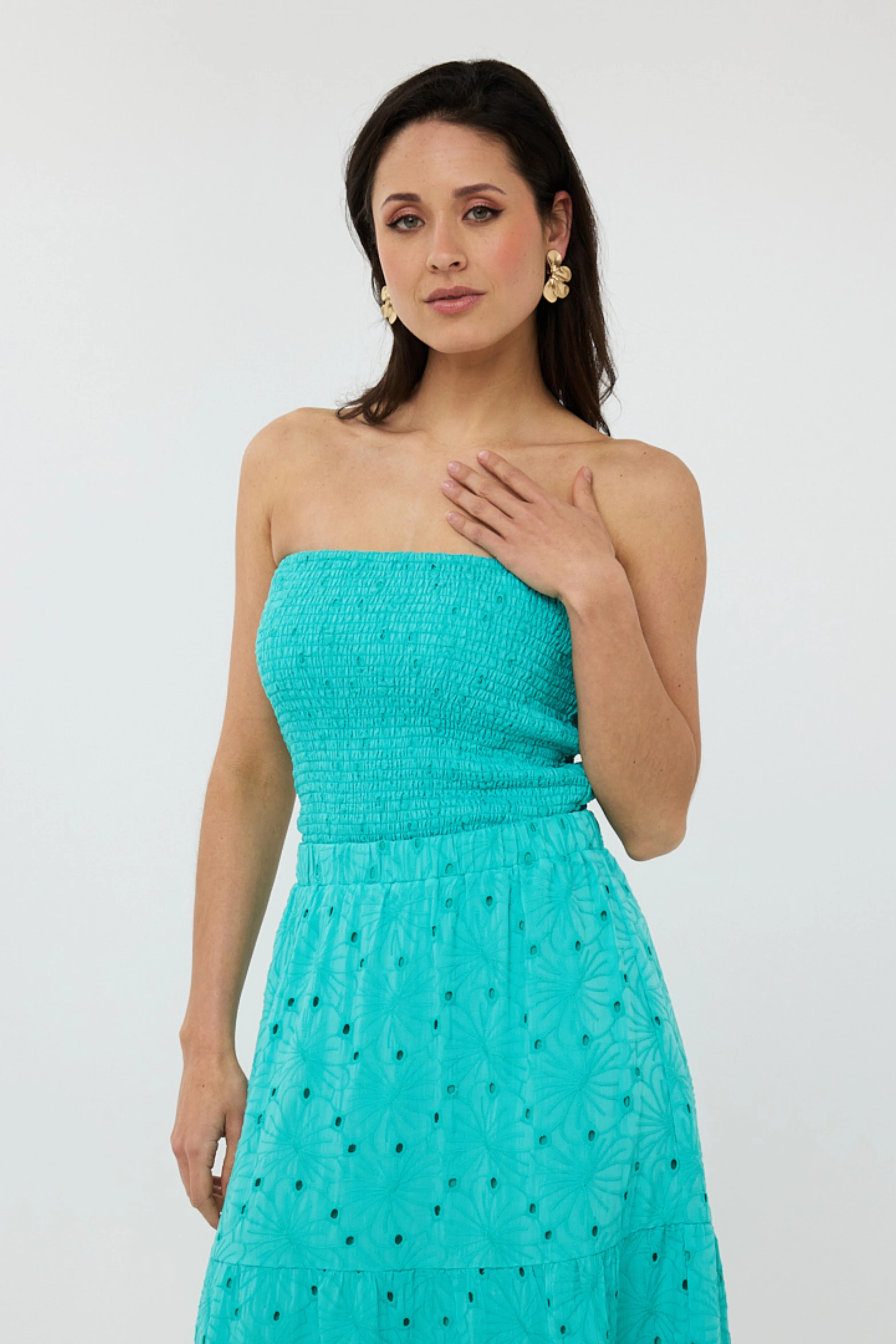 Top Bandeau Embroidery Flower Lagoon HS25.09222 - Image 3