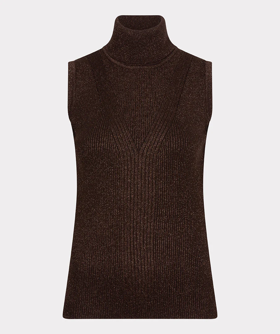Top slv/lss col lurex Chocolate F24.31500 - Image 3