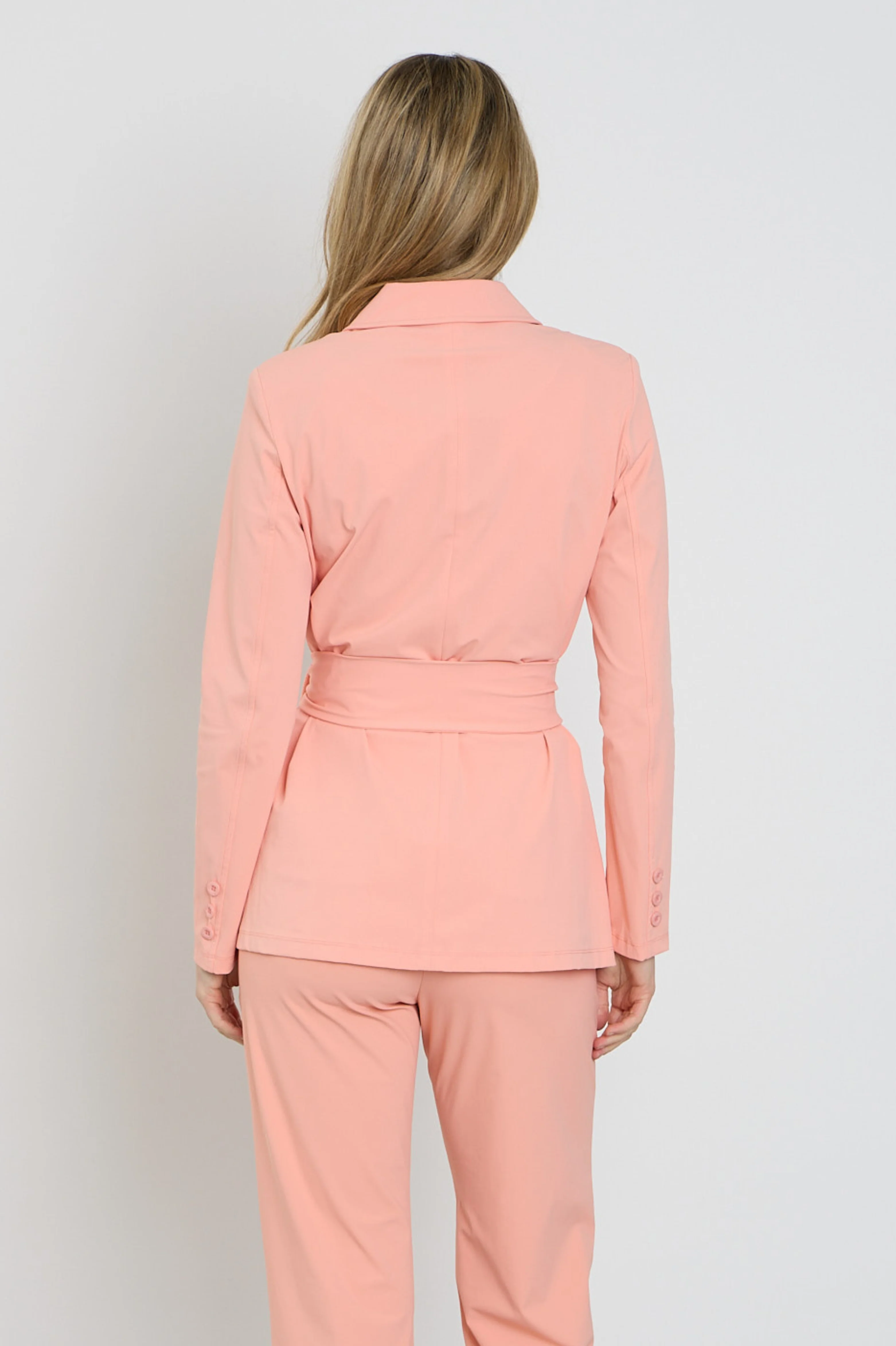 Travel Blazer Belted Peach Amber 202823 - Image 4