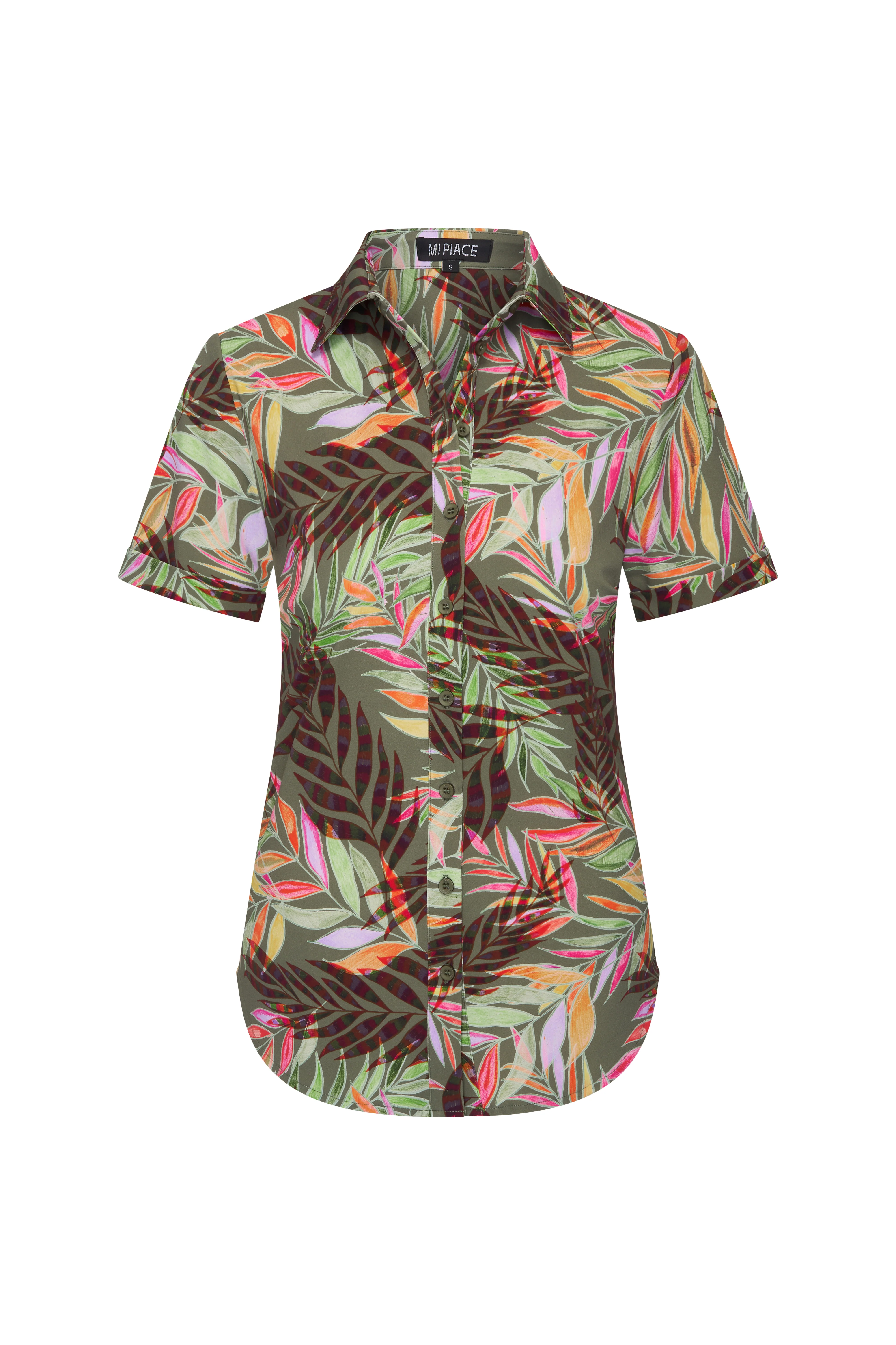 Travel Blouse Pencil Branches Print Olive 202031 - Image 2