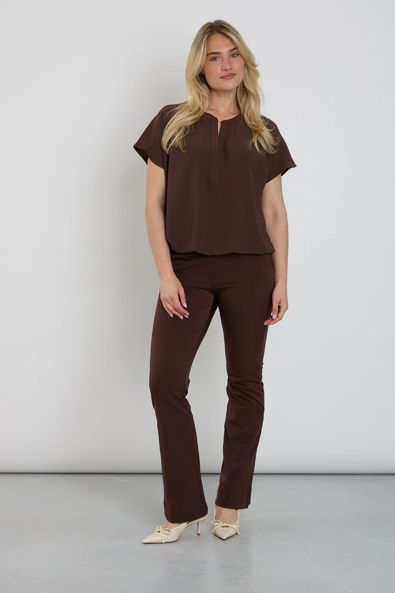 Travel Broek Penelope Flare Chocolate PA203-1