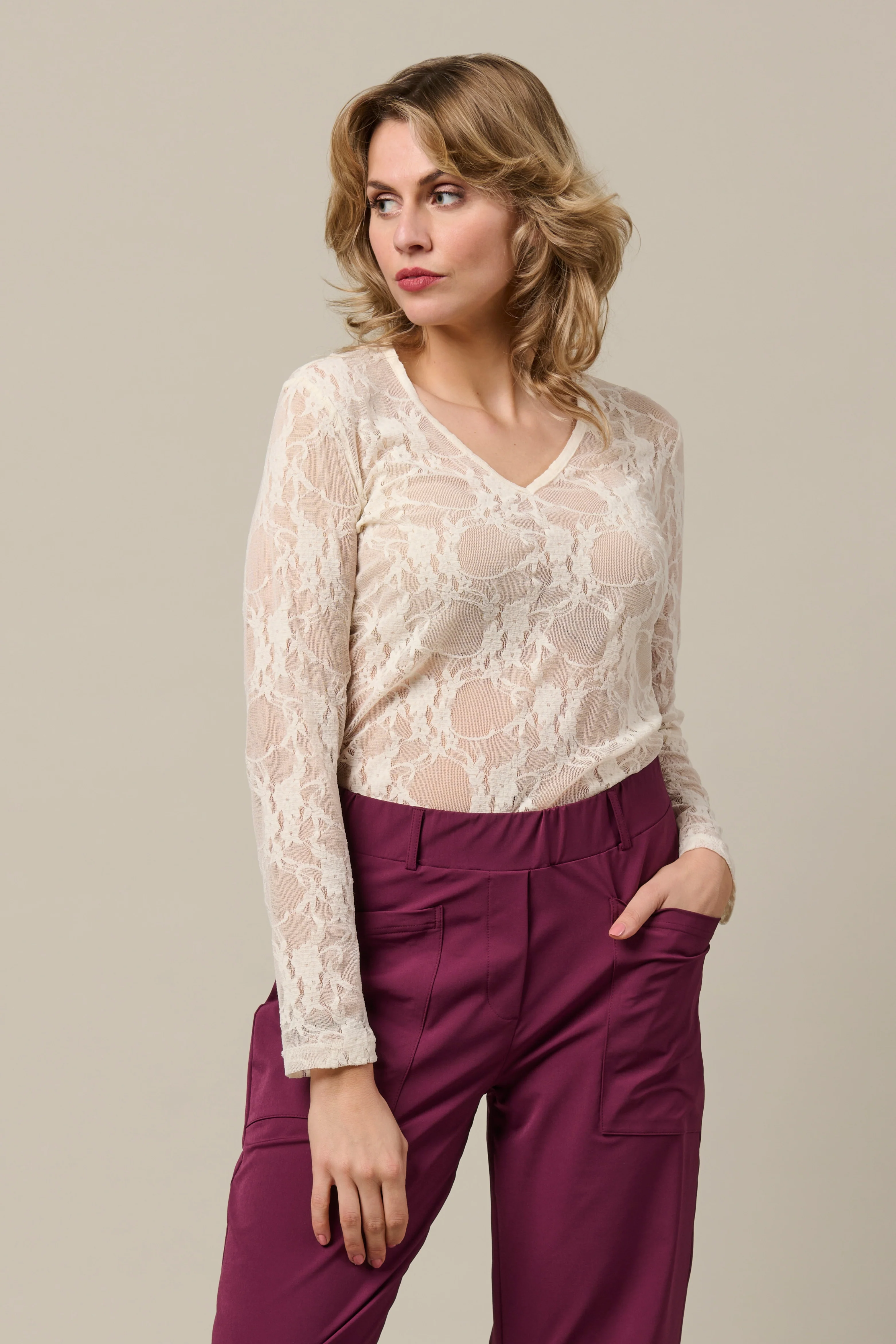 Travel Broek Renza Plum PA435 - Image 4