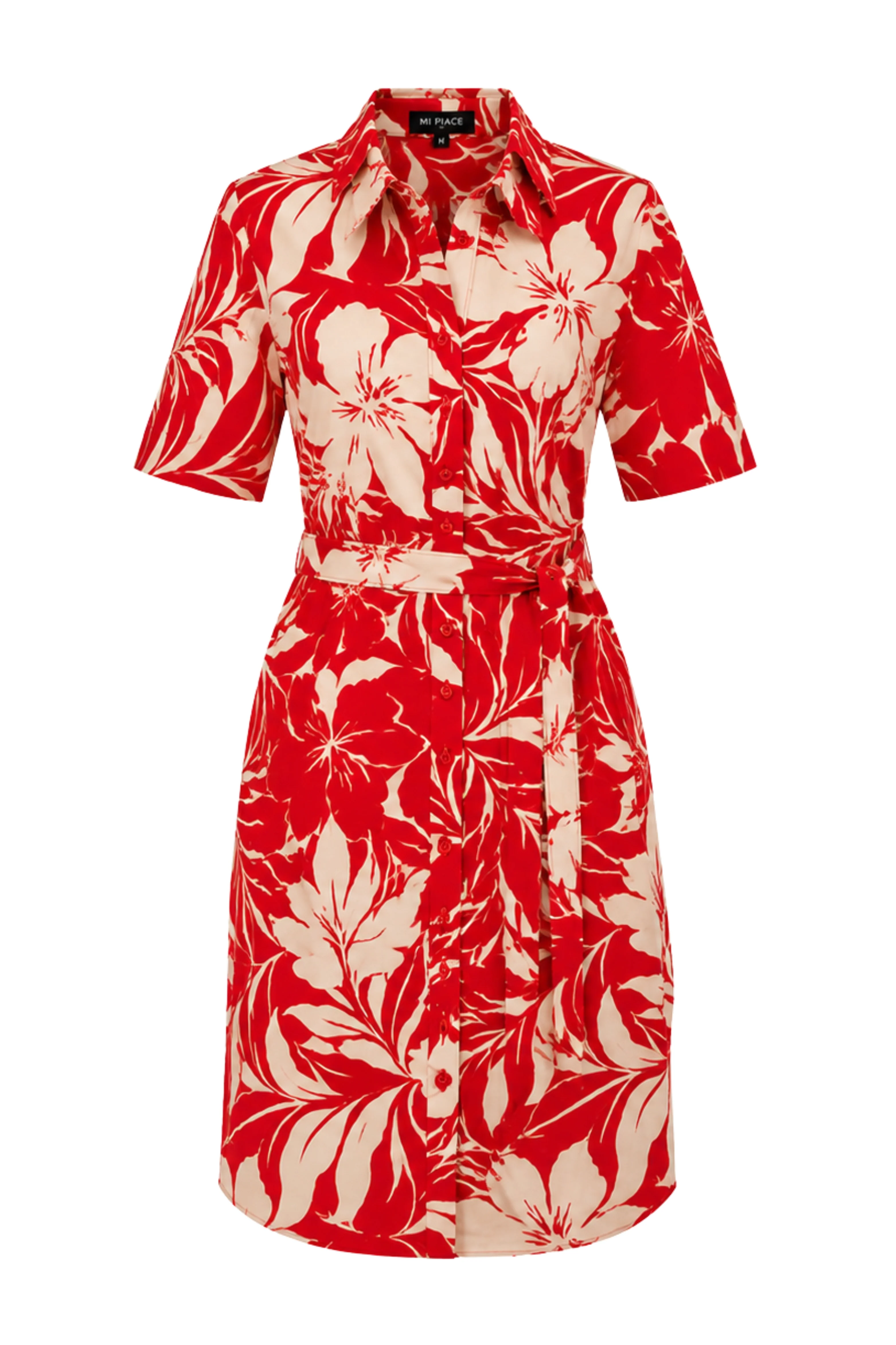 Travel Jurk Tropical Hibiscus Print Red 202807 - Image 3
