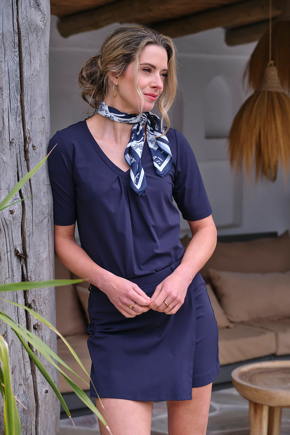 Travel Top Pleated Navy 202815 - Image 2