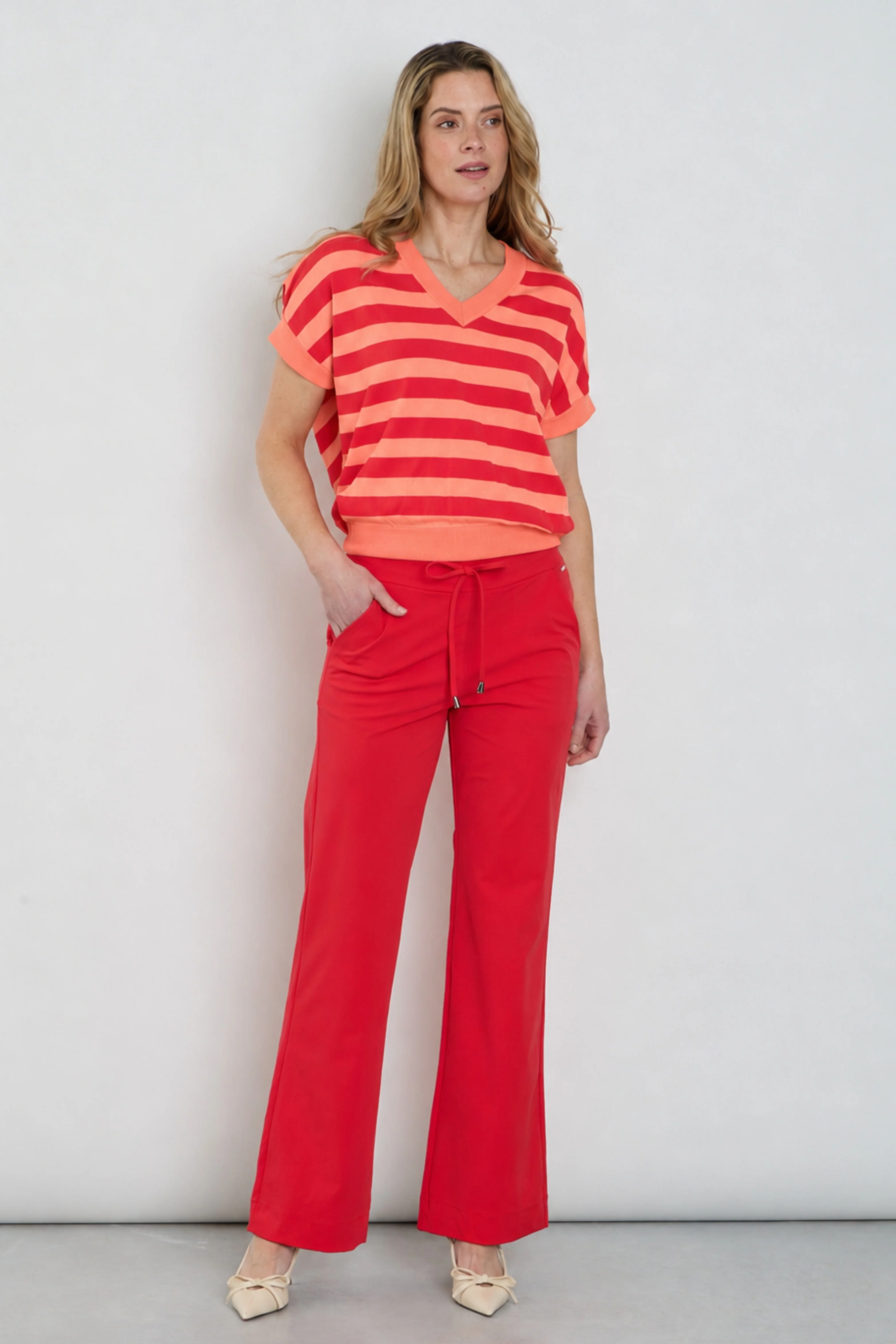 Travel Top Stripe Coral Red 202847 - Image 3