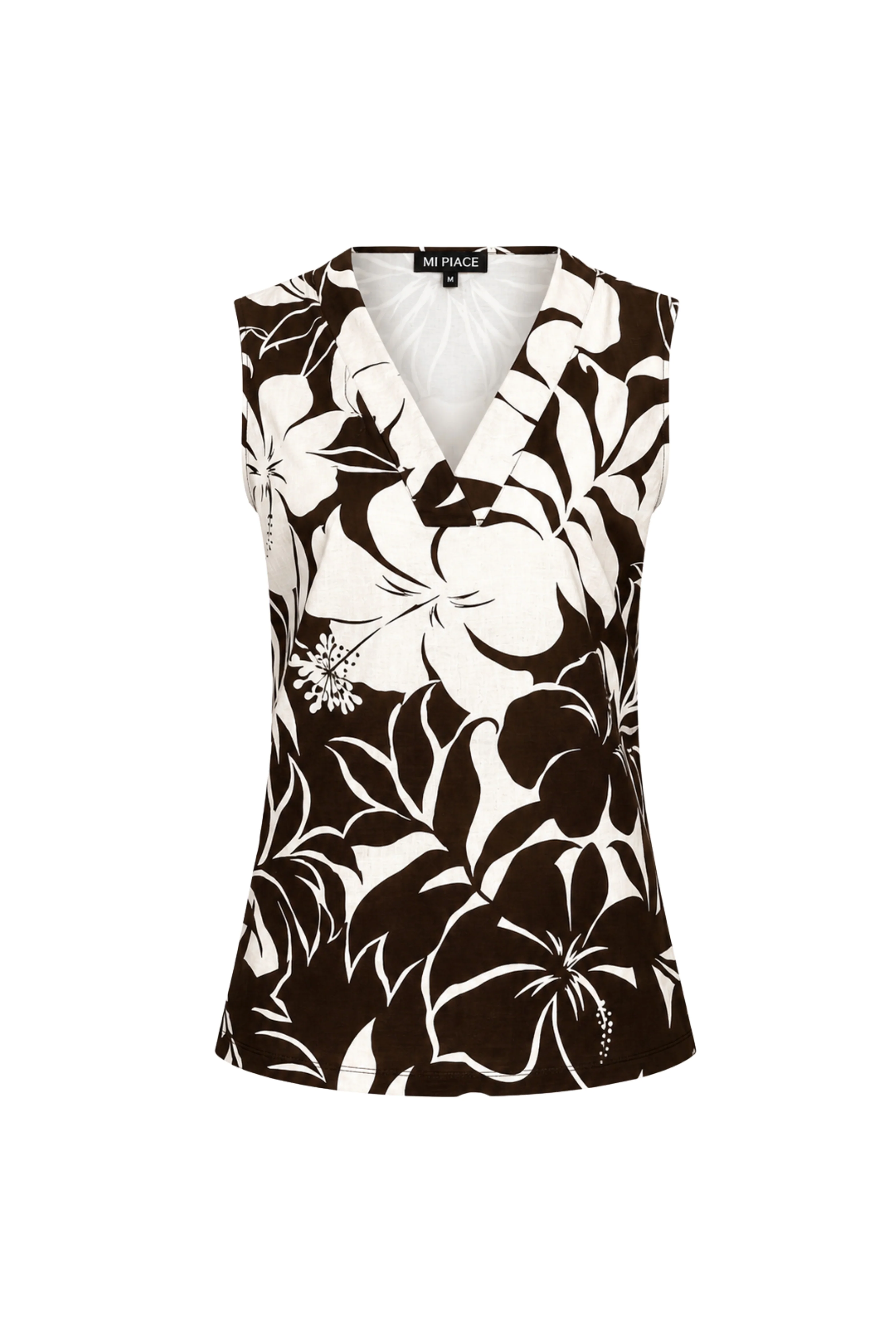 Travel Top Tropical Hibiscus Print Espresso 202425 - Image 3