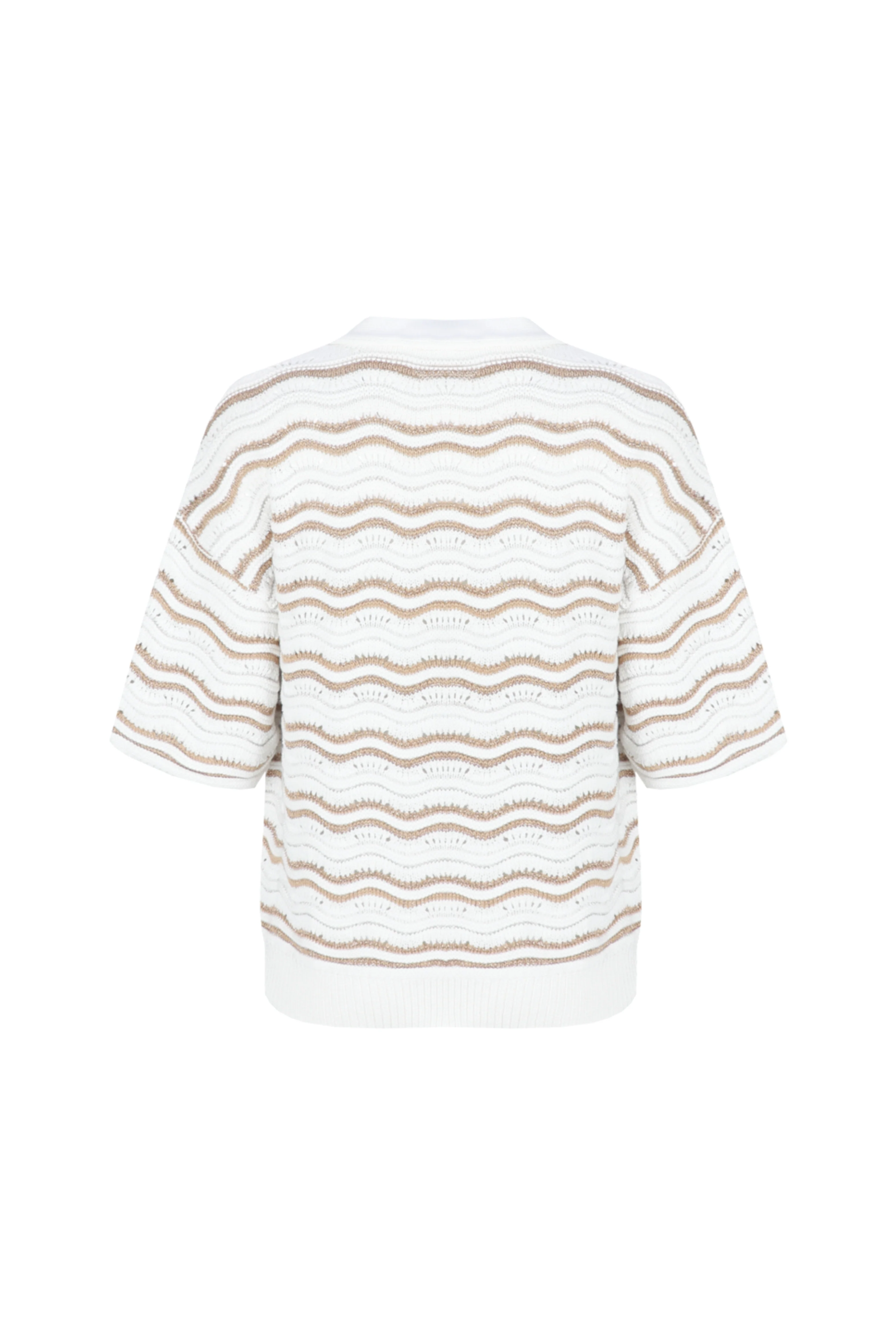 Vest Helmi Knitting Wool White Kint Camel - Image 5