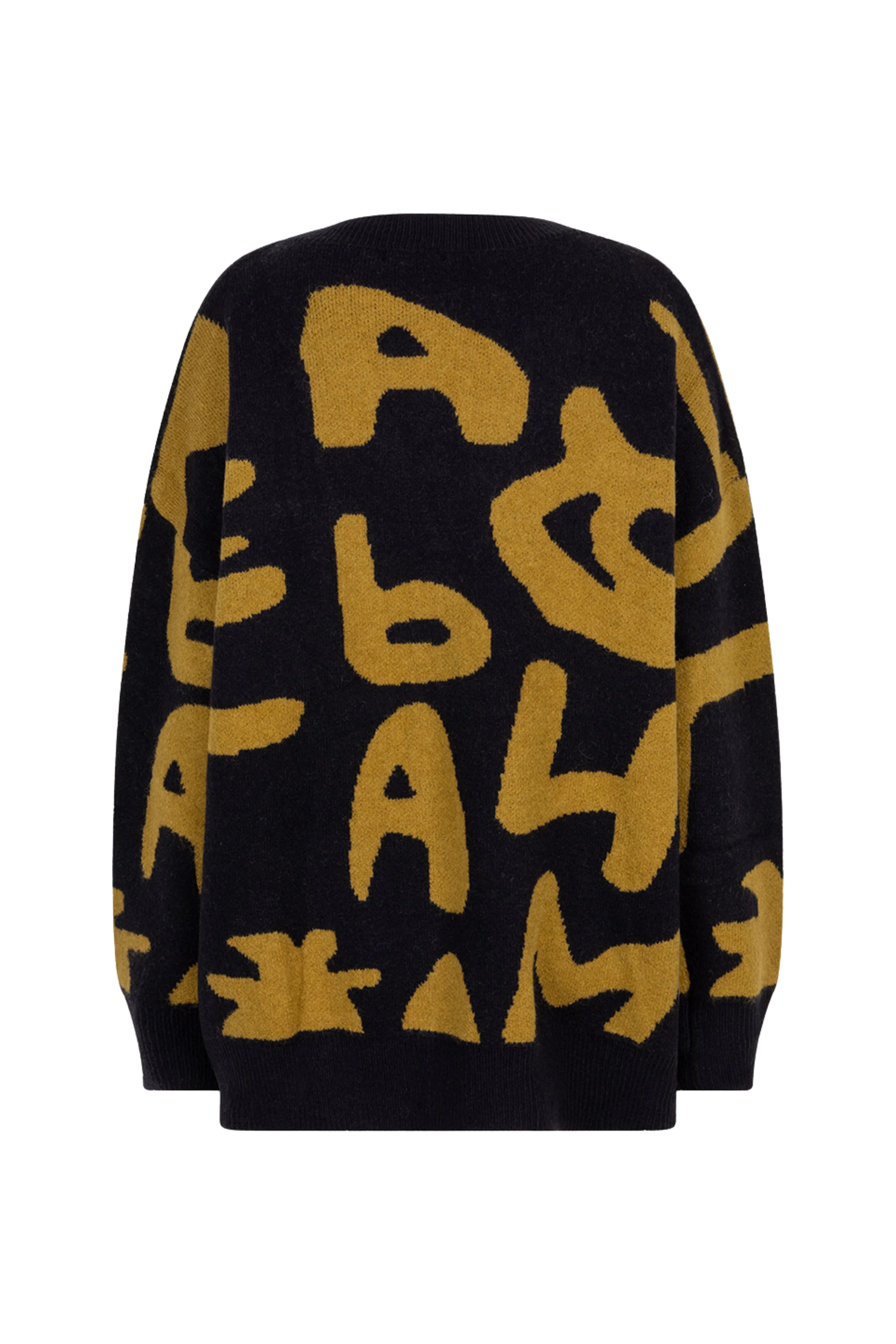 Vest Intarsia Letters Black Golden Olive F25.02516 - Image 5